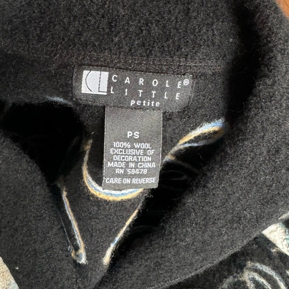 Super unique Carol Little cardigan blazers %100 wool with beautiful swirl design - Picture 8 of 8